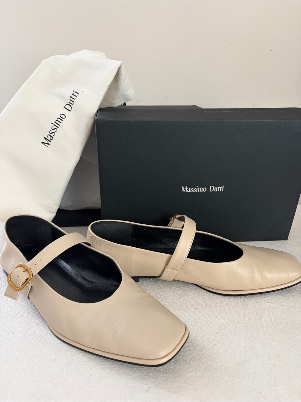 Massimo Dutti Leather Mary Jane flats Ballet Flats with Buckled Strap - Picture 14 of 16